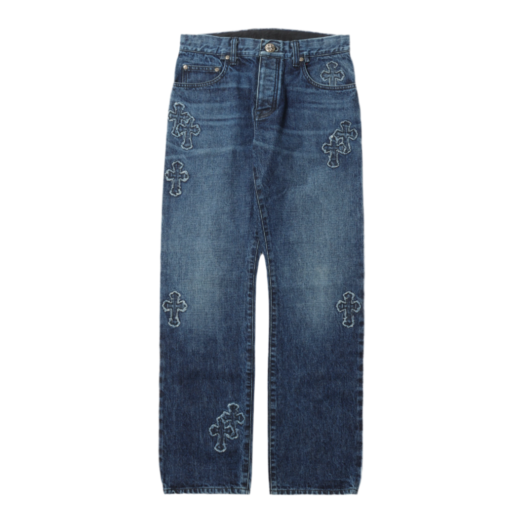 Chrome Hearts Denim Cross Patch On Denim Jeans