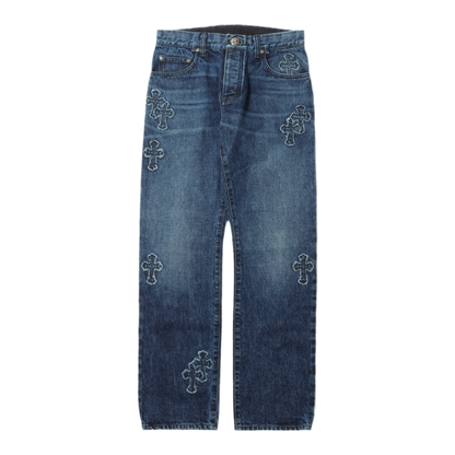 Chrome Hearts Denim Cross Patch On Denim Jeans