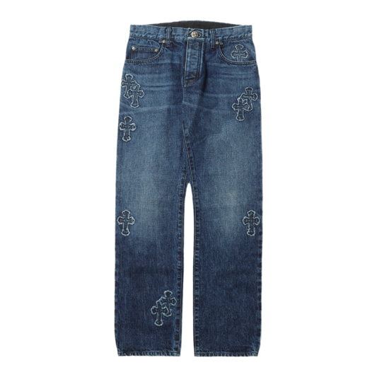 Chrome Hearts Denim Cross Patch On Denim Jeans