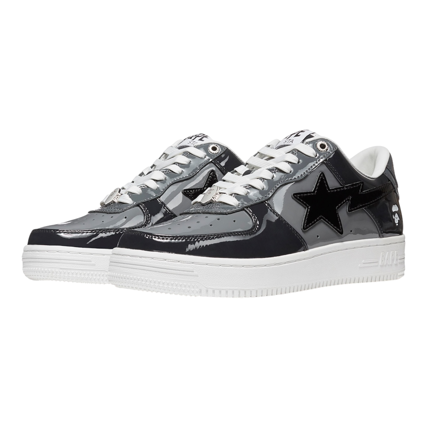 A Bathing Ape Bape Sta Patent Leather ‘Black/Grey’