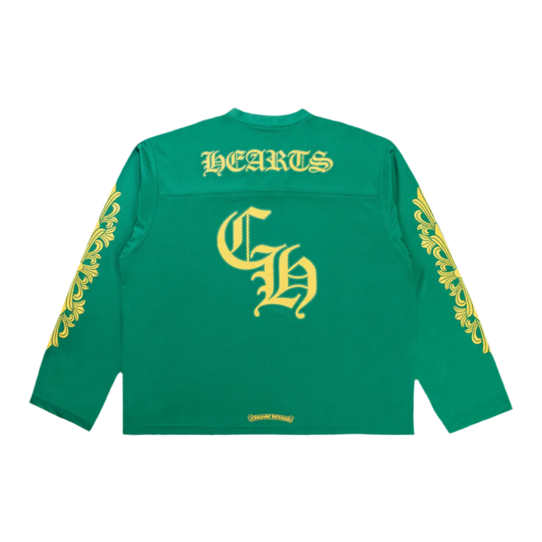 Chrome Hearts Floral Jersey Long-Sleeve Tee 'Green/Gold'