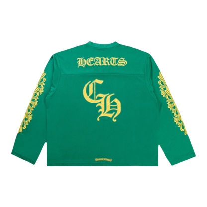 Chrome Hearts Floral Jersey Long-Sleeve Tee 'Green/Gold'