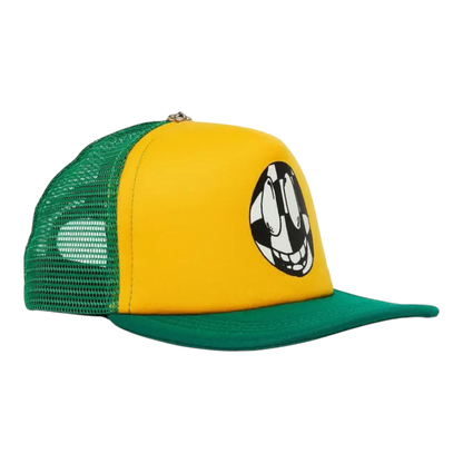 Chrome Hearts x Matty Boy Sex Records Smiley Trucker Hat 'Yellow Green’