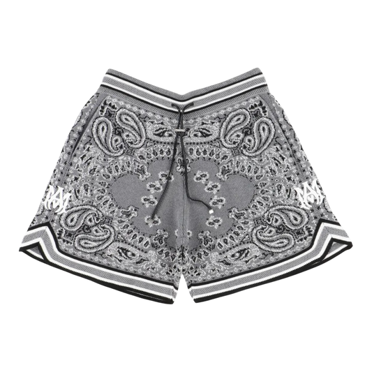 AMIRI Bandana B-Ball Shorts ‘Light Gray’