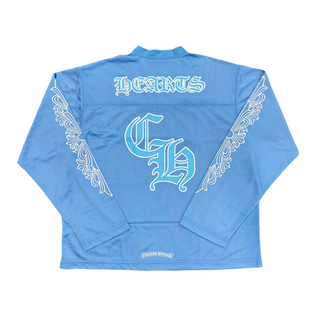 Chrome Hearts Long Sleeve Warm Up Jersey 'Light blue’