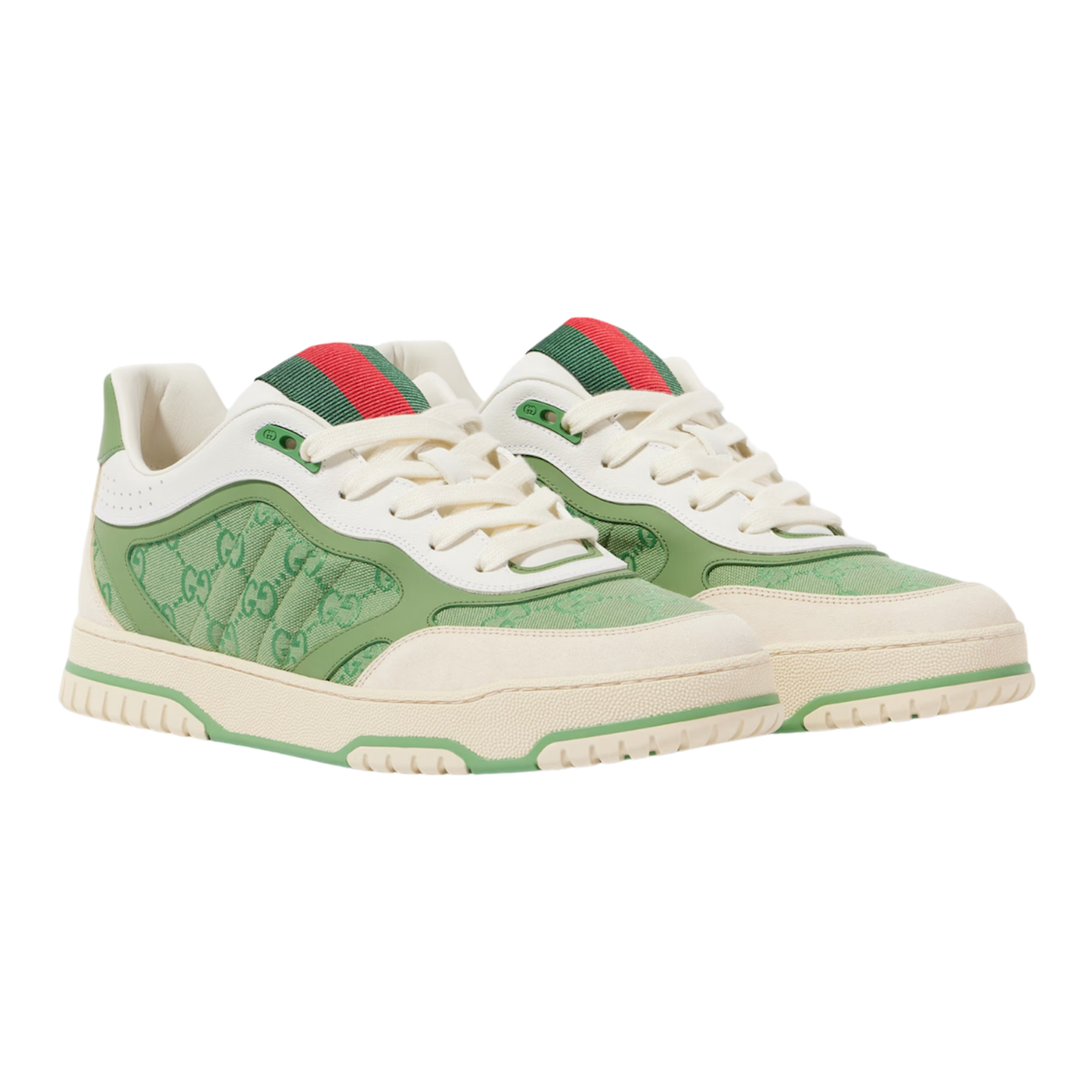 GUCCI Re-Web GG Canvas and Leather Low-Top Trainers ‘Green’