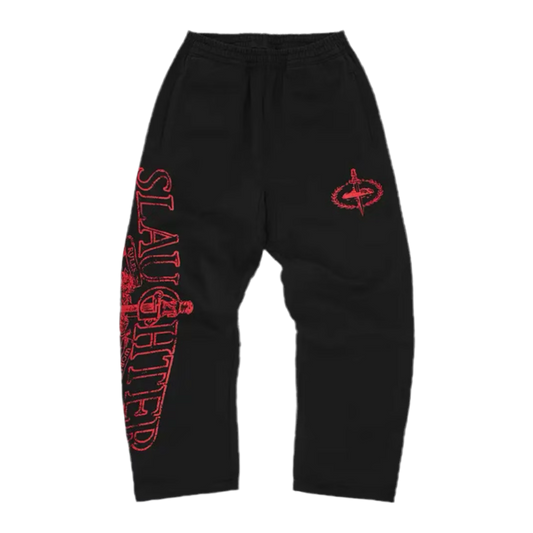Corteiz × Slaughter Gang 21 Savage Sweatpants ‘Black’