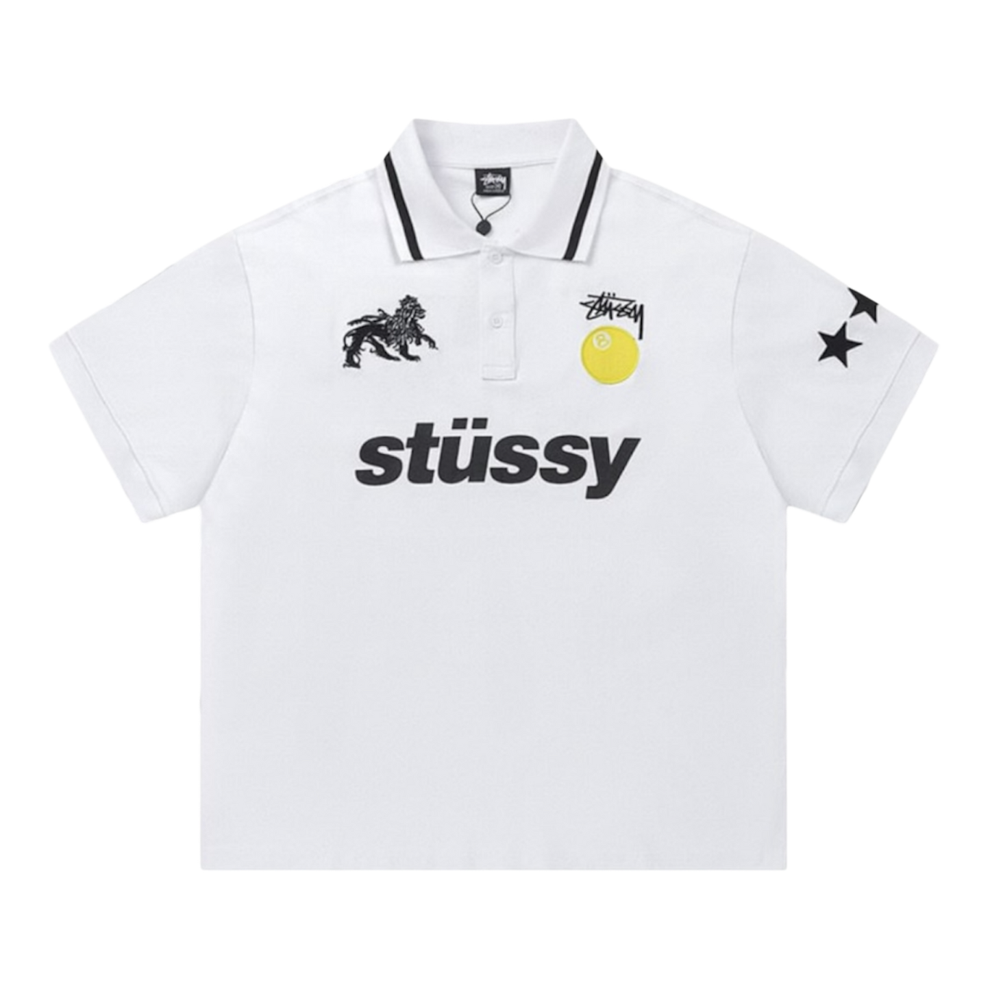 Stussy 8 Ball Polo T-Shirt ‘White’