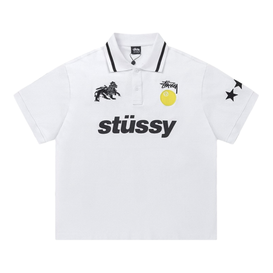 Stussy 8 Ball Polo T-Shirt ‘White’