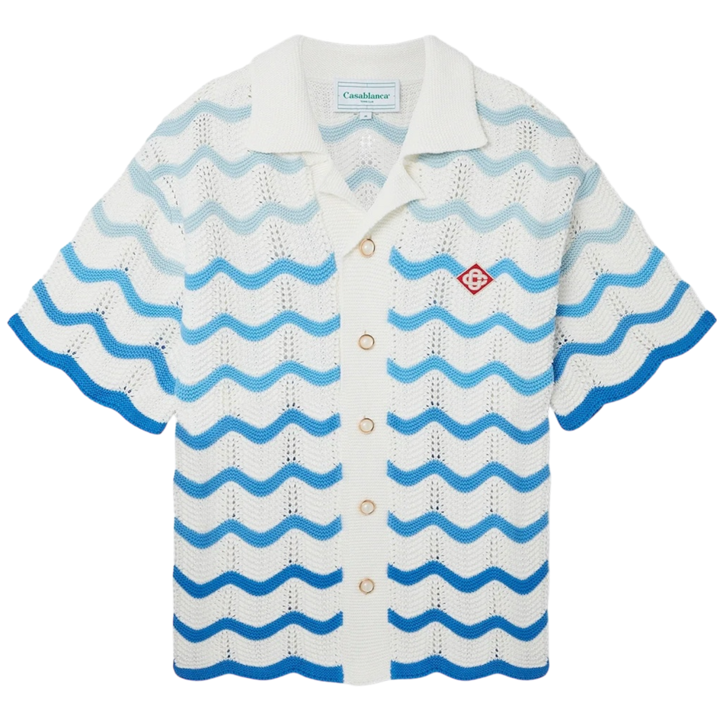 Casablanca Wavy Gradient Crochet Shirt ‘Sky blue’