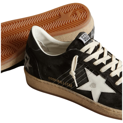 GOLDEN GOOSE Ball Star Distressed Suede and Leather ‘Black’