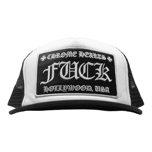 Chrome Hearts FUCK Hollywood
Trucker Hat ‘White Black’