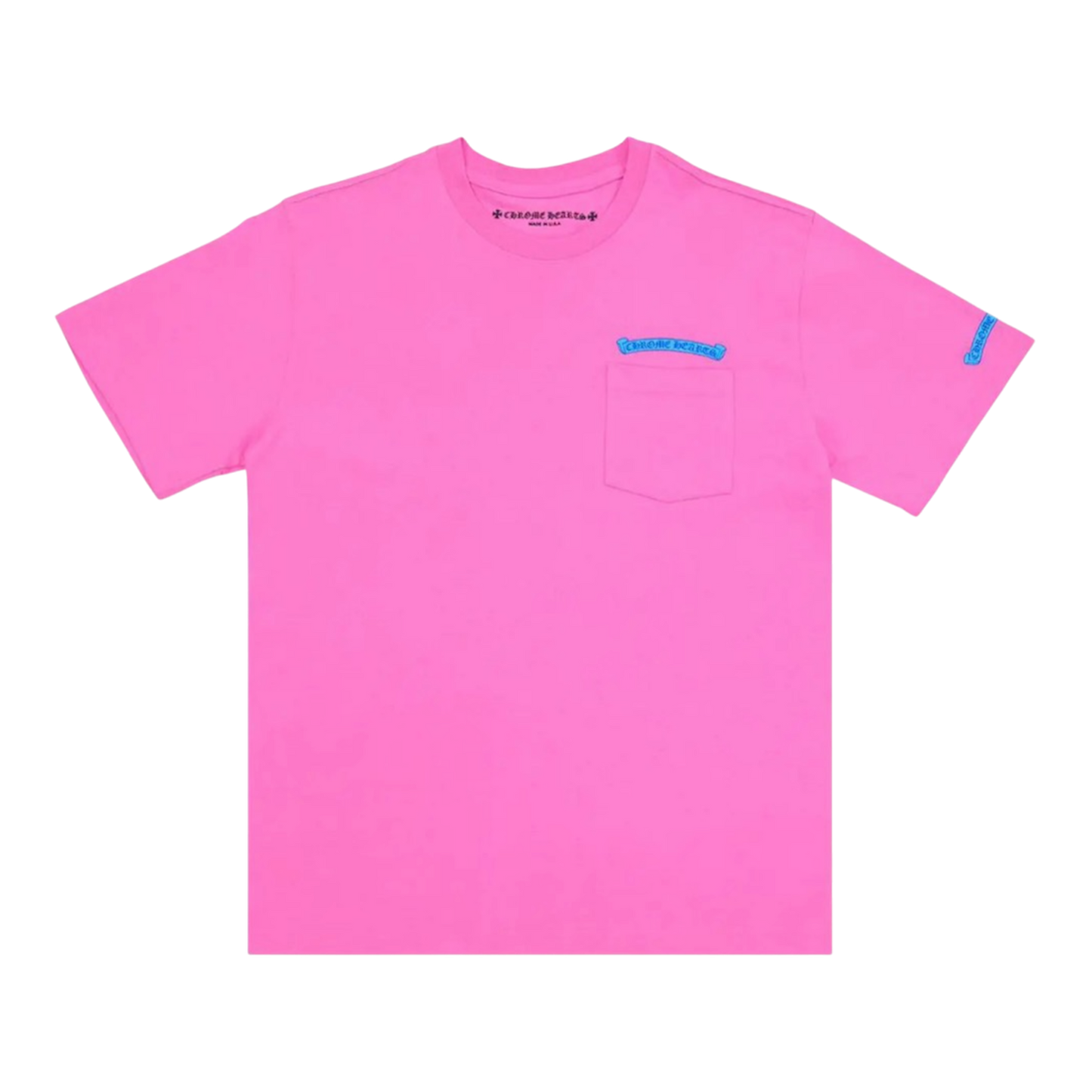 Chrome Hearts Scroll Logo Pocket Tee 'Pink/Blue'