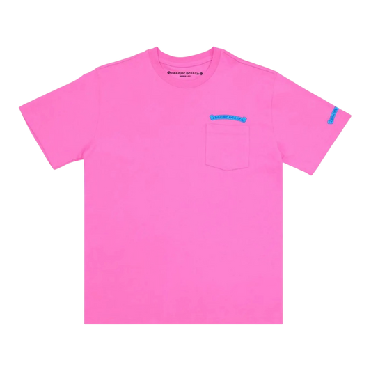 Chrome Hearts Scroll Logo Pocket Tee 'Pink/Blue'