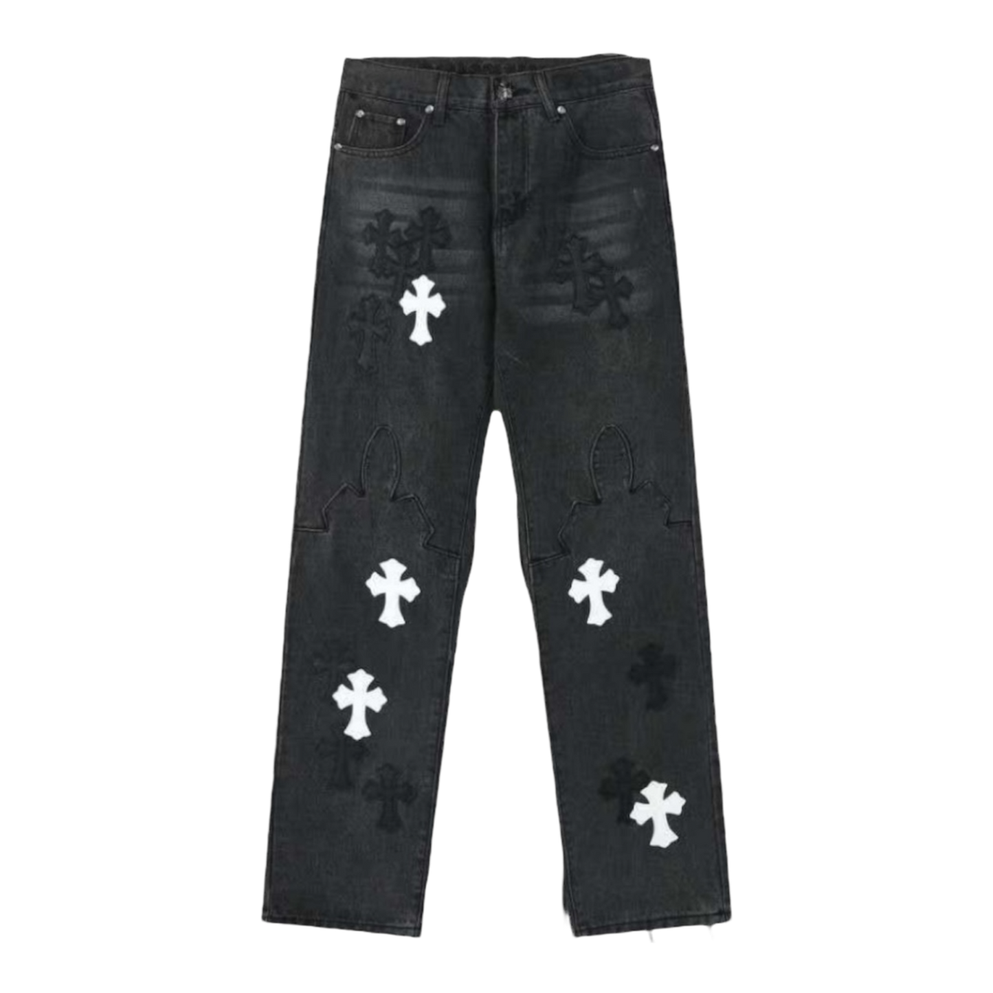 Chrome Hearts Black And White Cross Embroidered Applique