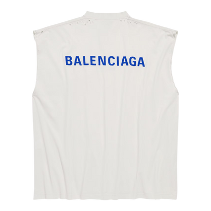 Balenciaga Back Sleeveless T-shirt ‘Dirty White/Blue’
