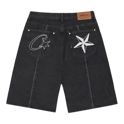 Corteiz C-Star Denim Shorts 'Black'