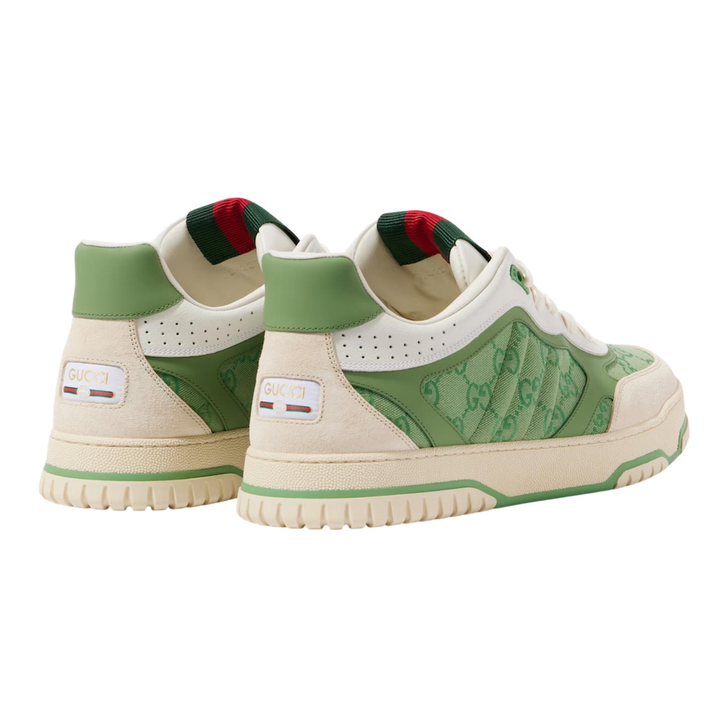 GUCCI Re-Web GG Canvas and Leather Low-Top Trainers ‘Green’