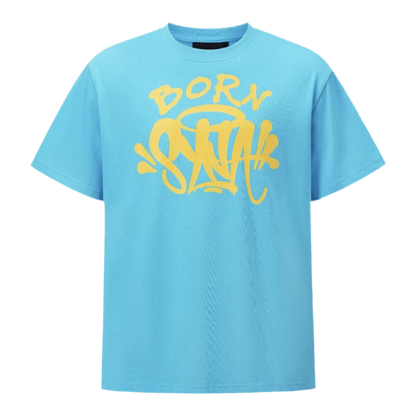 Syna World ‘BORN SYNA’ T-Shirt ‘Sky blue Yellow’