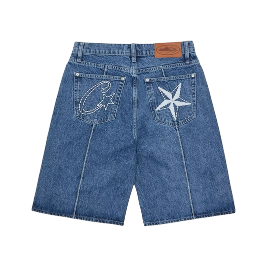 Corteiz C-Star Denim Jorts ‘Faded Blue’