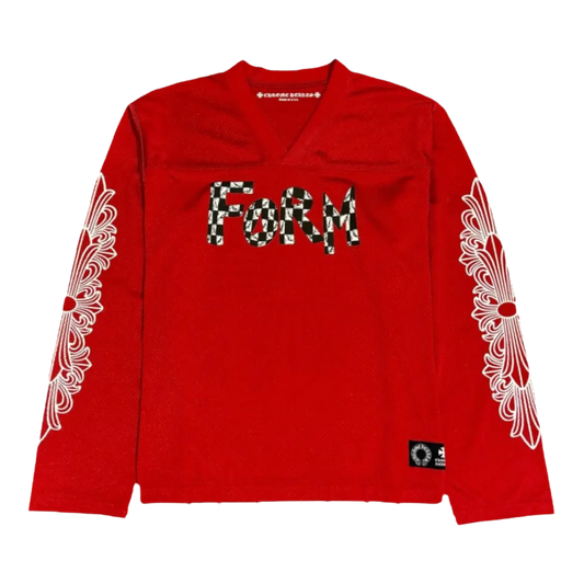 CHROME HEARTS x MATTY BOY PPO FORM TEAM MESH WARM UP JERSEY TEE LONG SLEEVE ‘RED’