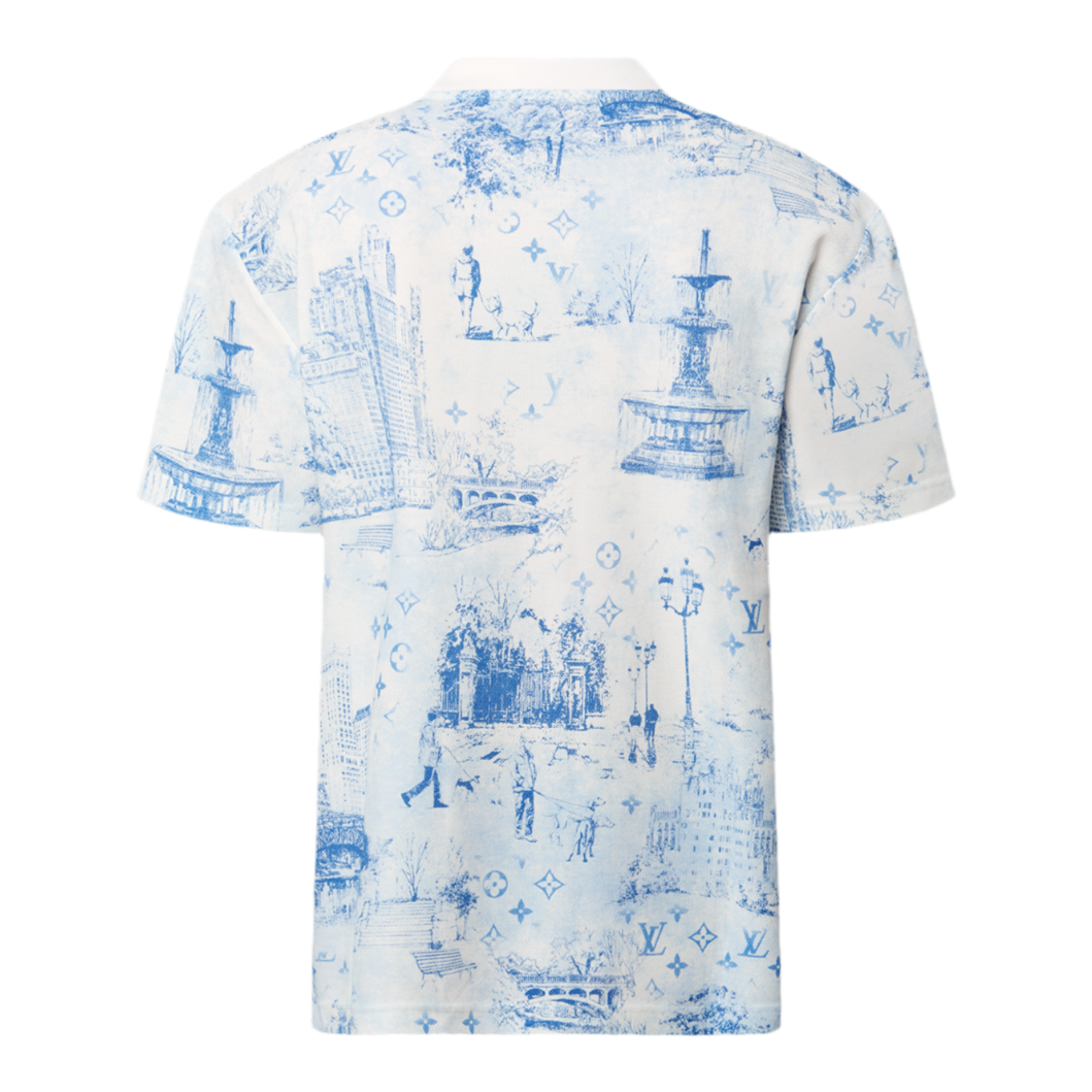 Louis Vuitton Printed Cotton Pique T-Shirt ‘White Blue’