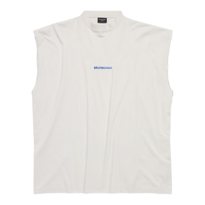 Balenciaga Back Sleeveless T-shirt ‘Dirty White/Blue’