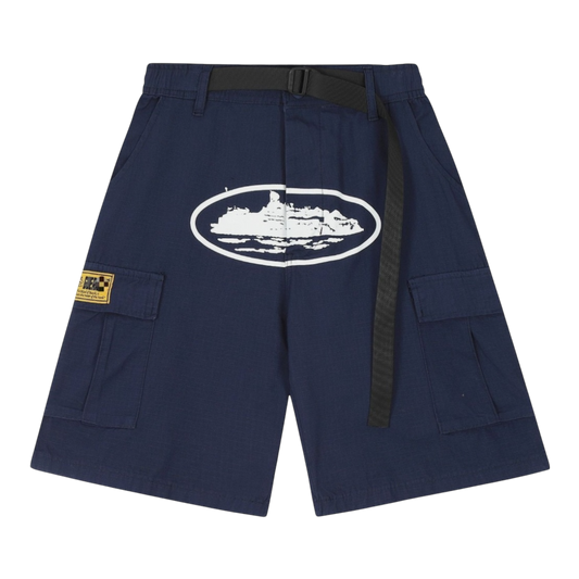 Corteiz Alcatraz Cargo Shorts 'Navy'