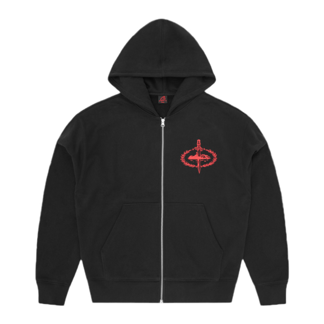 Corteiz × Slaughter Gang 21 Savage Zip Up Hoodie ‘Black’