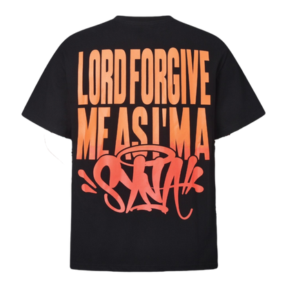 Syna World “Lord Forgive Me As I’MA “Tee 'Black Orange'