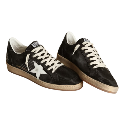 GOLDEN GOOSE Ball Star Distressed Suede and Leather ‘Black’