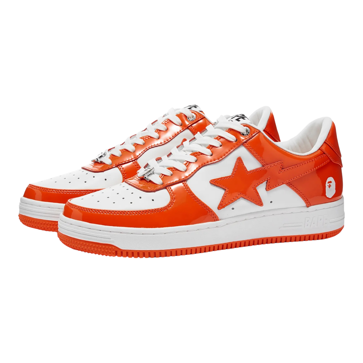 A Bathing Ape Bape Sta Patent Leather ‘Orange White’