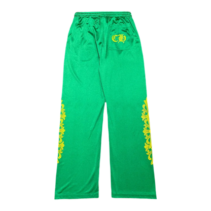 Chrome Hearts Floral Mesh Jersey Pants 'Green/Gold'