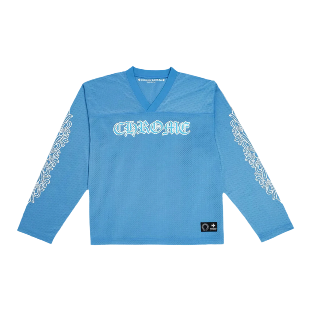 Chrome Hearts Long Sleeve Warm Up Jersey 'Light blue’
