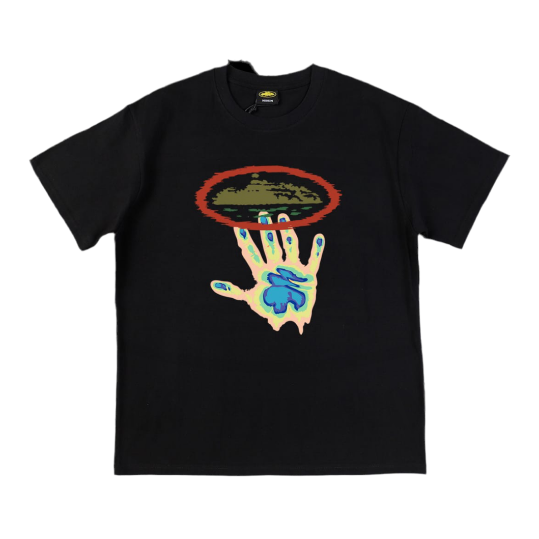 Corteiz Alcatraz One Hand print Tee ‘Black’
