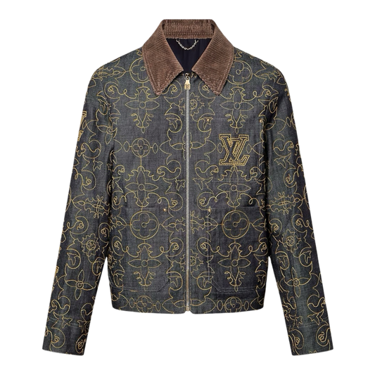 Louis Vuitton Embroidered Denim Workwear Jacket ‘Brown’