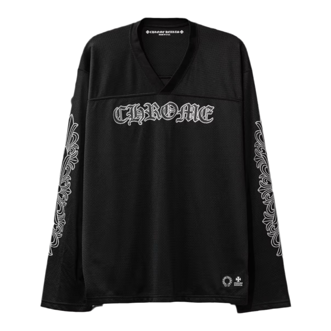 Chrome Hearts Long Sleeve Warm Up Jersey 'Black Mesh'