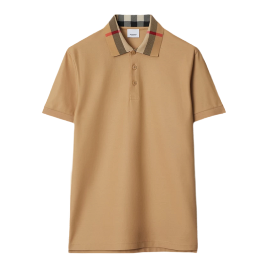Burberry Vintage Check Collar Cotton Polo Shirt ‘Beige’