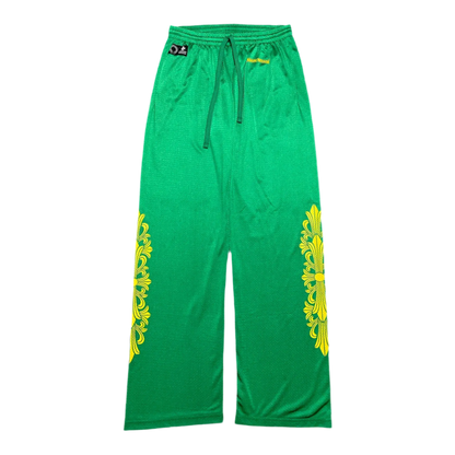Chrome Hearts Floral Mesh Jersey Pants 'Green/Gold'