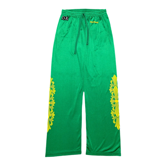 Chrome Hearts Floral Mesh Jersey Pants 'Green/Gold'