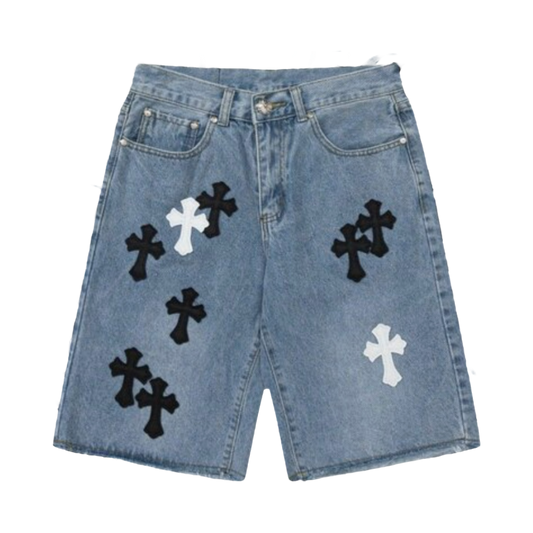 Chrome hearts CH Jean Shorts Denim 'Light grey'