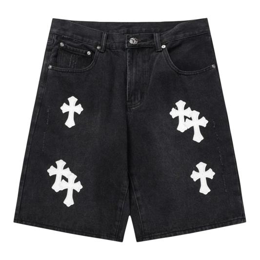 Chrome hearts CH Jean Shorts Denim 'Black'