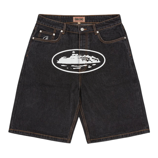 Corteiz Alcatraz Denim Shorts ‘Black’