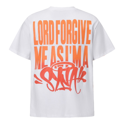 Syna World “Lord Forgive Me As I’MA “Tee 'White Orange'